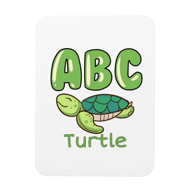 Turtle Lover Alphabet ABC Letter Turtle Magnet (Vertikal)