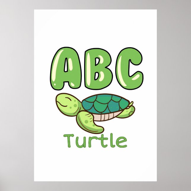 Turtle Lover Alphabet ABC Letter Turtle Poster (Vorne)