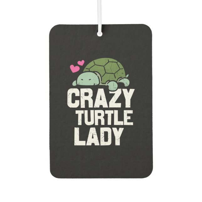 Turtle Lover | Crazy Turtle Lady Autolufterfrischer (Vorderseite)