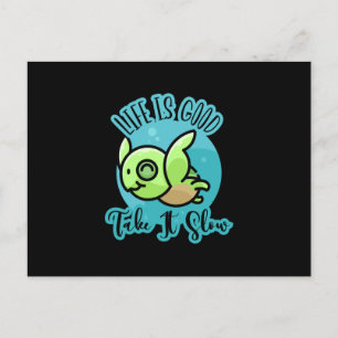 Turtle Lover Das Leben ist gut mit einer Schildk Postkarte