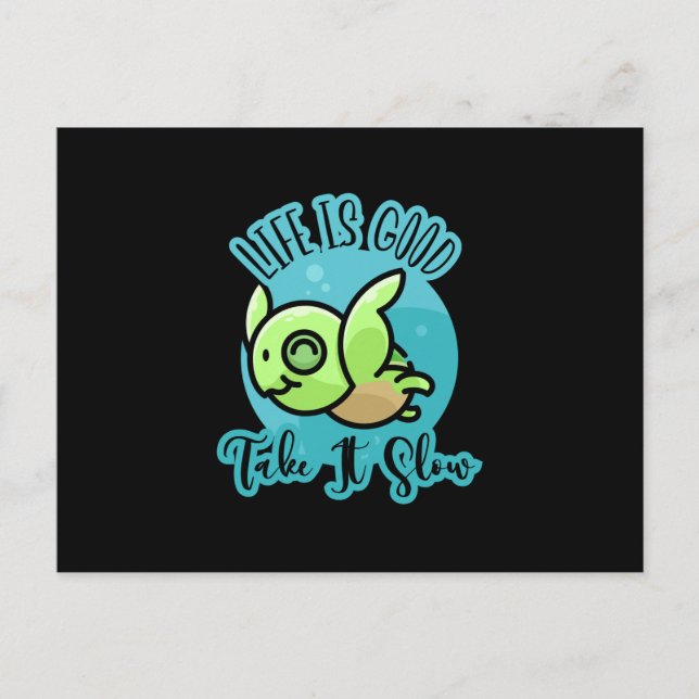 Turtle Lover | Das Leben ist gut mit einer Schildk Postkarte (Vorderseite)