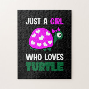 Turtle Lover Ein Mädchen, das Schildkröten Liebe Puzzle