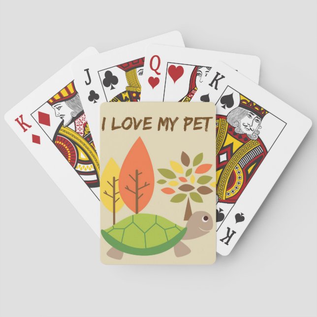 Turtle Lover I Liebe Meine Turtle Spielkarten (Rückseite)