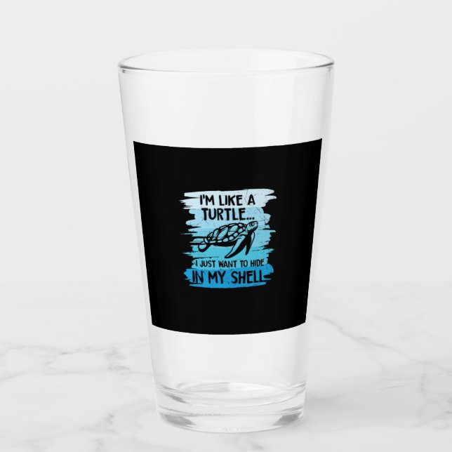 Turtle Lover | Ich bin wie eine Schildkröte Glas (Vorderseite)