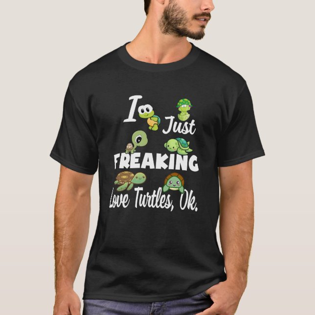 Turtle Lover | Ich friere Liebe Schildkröte Ok. T-Shirt (Vorderseite)