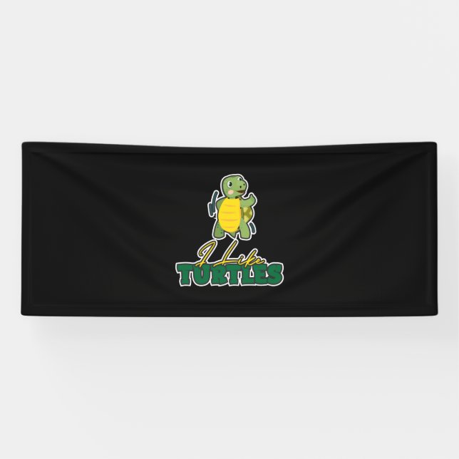 Turtle Lover | Ich mag Schildkröten Banner (Horizontal)