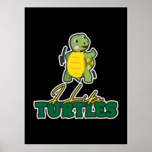 Turtle Lover Ich mag Schildkröten Poster