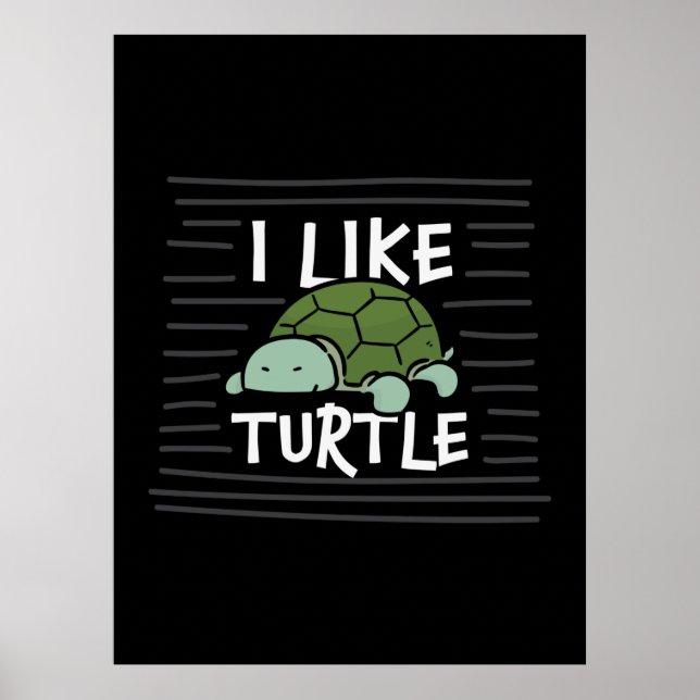 Turtle Lover | Ich mag Schildkröten Poster (Vorne)