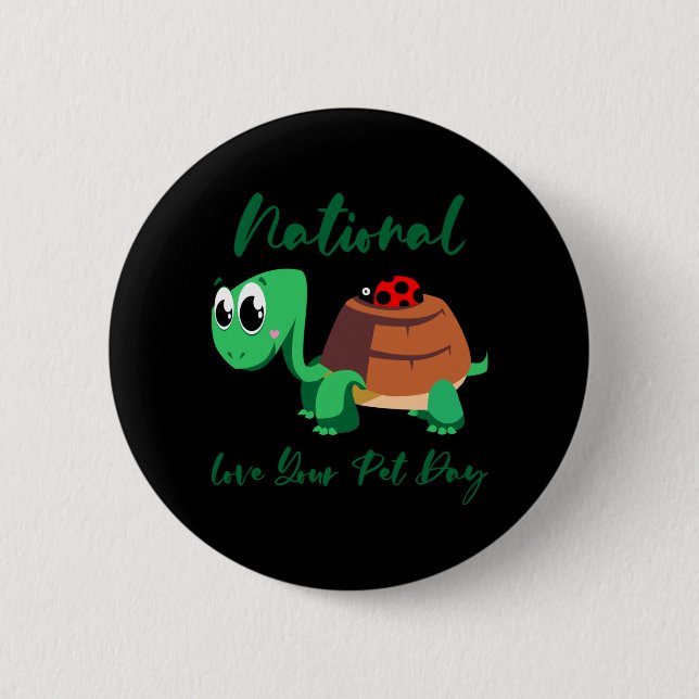 Turtle Lover | Nationale Liebe Ihre Schildkröte Button (Vorderseite)
