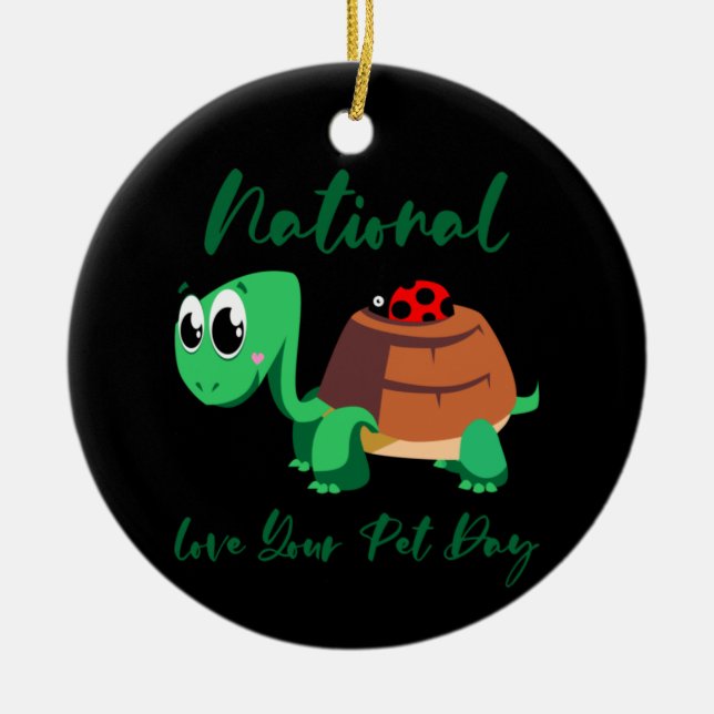 Turtle Lover | Nationale Liebe Ihre Schildkröte Keramik Ornament (Vorne)