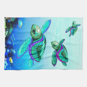 Turtle Lover Sea Turtles Dance Geschirrtuch