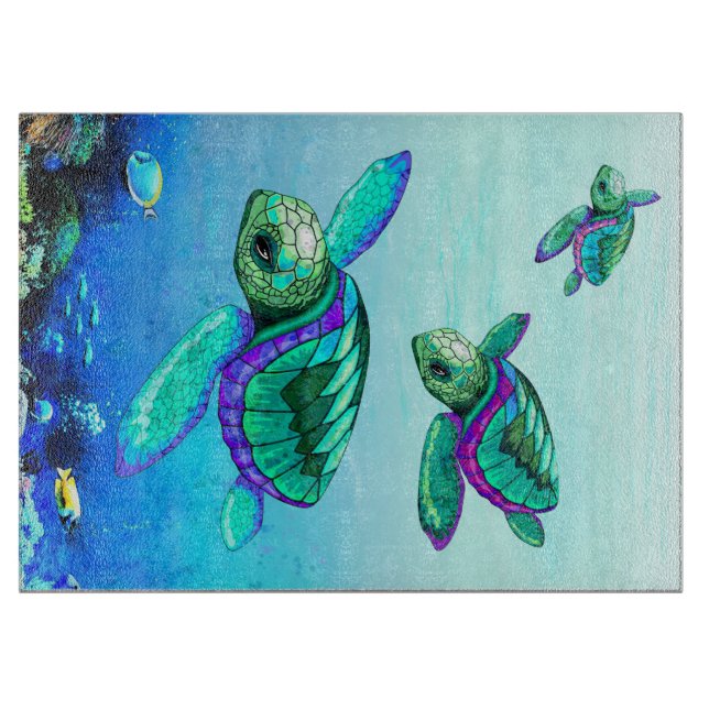Turtle Lover Sea Turtles Dance Schneidebrett (Vorderseite)