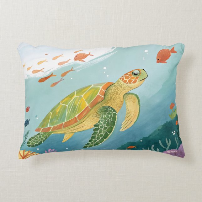 Turtle malen dekokissen (Vorderseite)