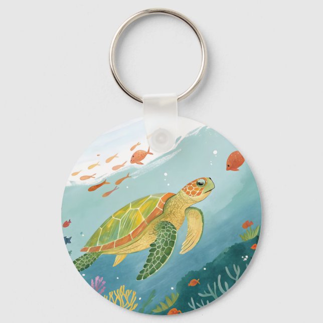 Turtle malen schlüsselanhänger (Vorderseite)