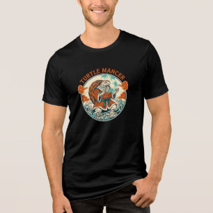 Turtle Mancer Mystiker Ozeanwellen Japanische Kuns Tri-Blend Shirt