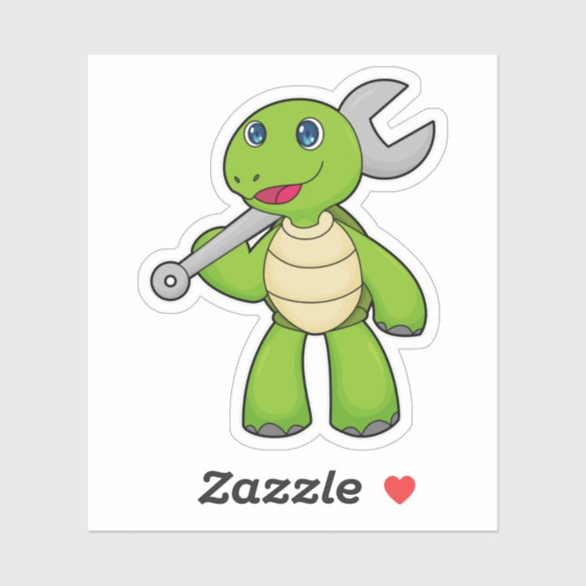 Turtle Mechanic Wrench Aufkleber (Blatt)