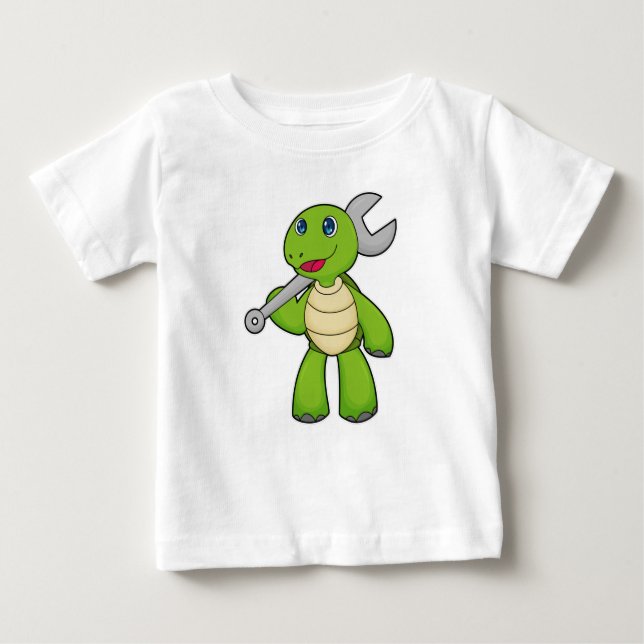 Turtle Mechanic Wrench Baby T-shirt (Vorderseite)