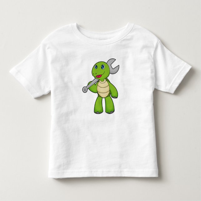 Turtle Mechanic Wrench Kleinkind T-shirt (Vorderseite)