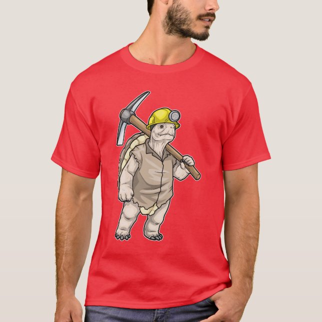 Turtle Miner Pickaxe Mining T-Shirt (Vorderseite)