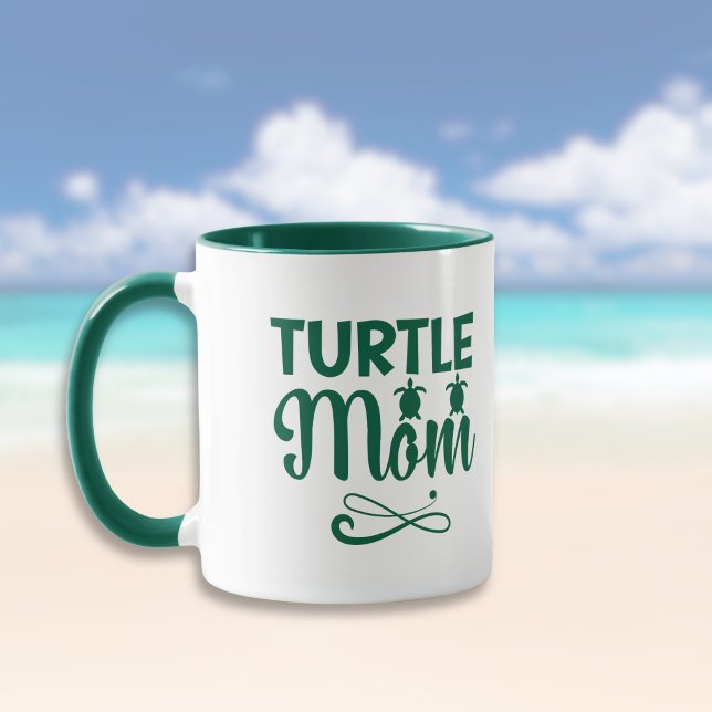 Turtle Mom Environmental Beach Theme Tasse (Von Creator hochgeladen)