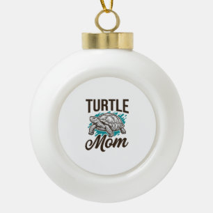 Turtle Mom Vintage Gravur Vektor Design_1 Keramik Kugel-Ornament