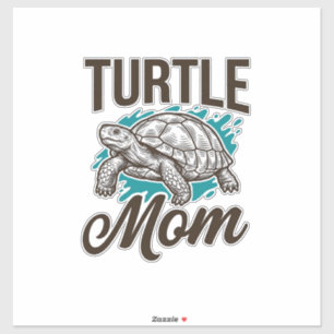Turtle Mom Vintage-Stichvektor-Design_1 Aufkleber