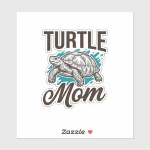 Turtle Mom Vintage-Stichvektor-Design_1 Aufkleber