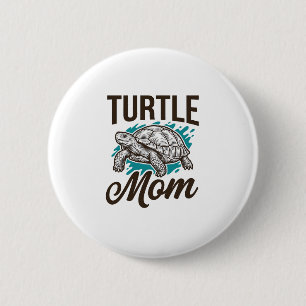 Turtle Mom Vintage-Stichvektor-Design_1 Button