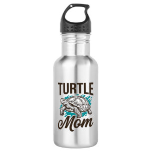 Turtle Mom Vintage-Stichvektor-Design_1 Edelstahlflasche