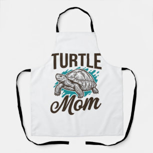 Turtle Mom Vintage-Stichvektor-Design_1 Schürze