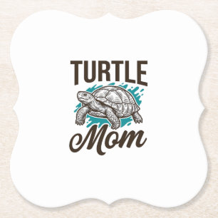Turtle Mom Vintage-Stichvektor-Design_1 Untersetzer