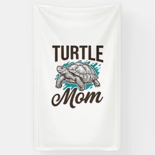 Turtle Mom Vintage-Stichzeichnung Vektor Design_1 Banner