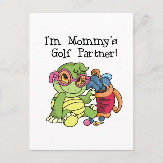 Turtle Mommy Golf Partner T - Shirt und Geschenke Postkarte (Vorderseite)