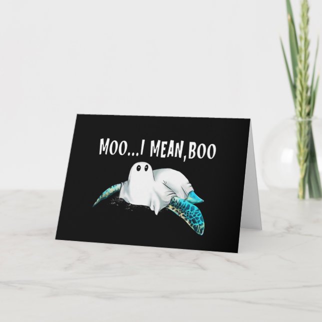 Turtle Moo I Gemein Boo Funny Womens Halloween-Ges Dankeskarte (Vorderseite)