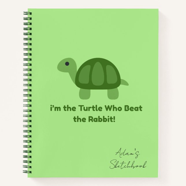 Turtle Motivation Spiral Sketchbook Notizbuch (Vorderseite)