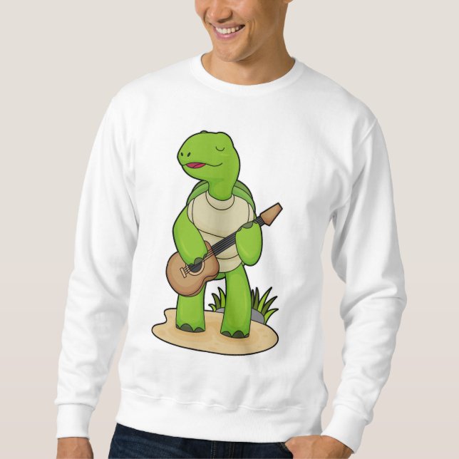 Turtle Musician Gitarre Sweatshirt (Vorderseite)