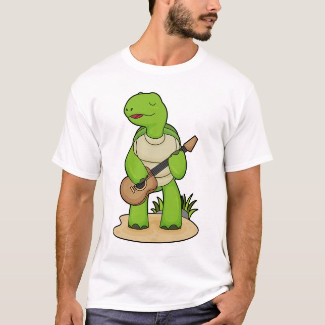 Turtle Musician Gitarre T-Shirt (Vorderseite)