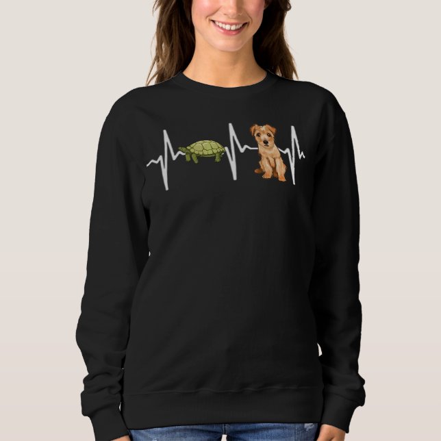 Turtle Norfolk Terrier Heartbeat Dog Sweatshirt (Vorderseite)