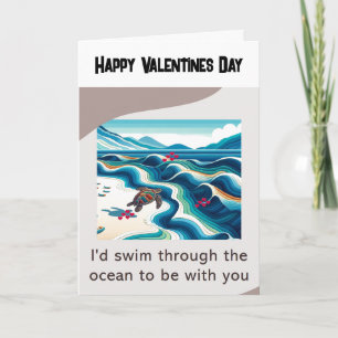Turtle Ozean Frohe Valentinstag  Feiertagskarte