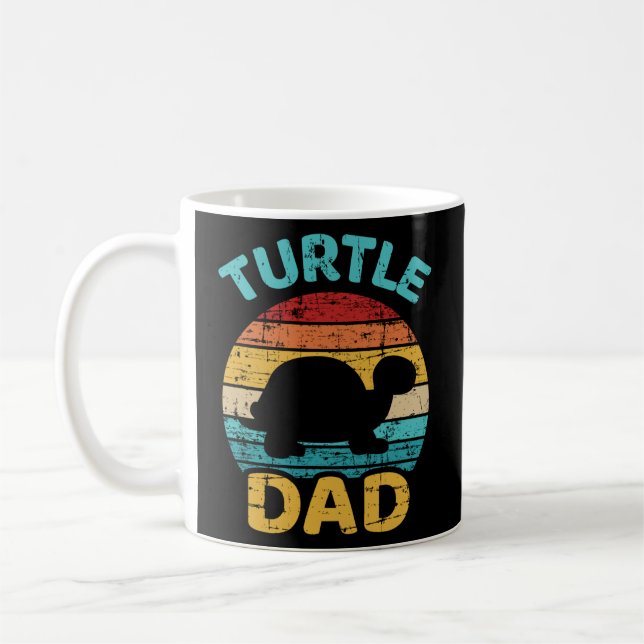 Turtle Papa Vintag Retro Vatertag Geschenk Kaffeetasse (Links)