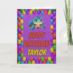 Turtle Personalisiert Fun Grußkarte Geburtstag Karte