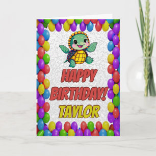 Turtle Personalisiert Fun Grußkarte Geburtstag Karte