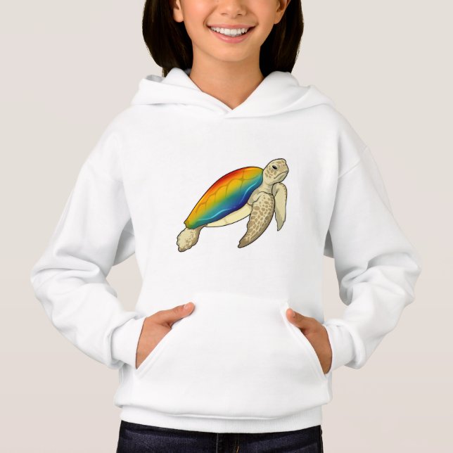 Turtle Rainbow Hoodie (Vorderseite)