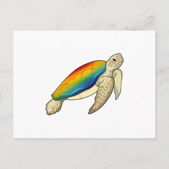 Turtle Rainbow Postkarte (Vorderseite)