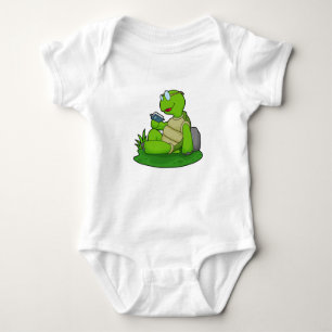 Turtle Reading Book Baby Strampler