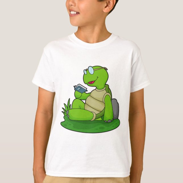 Turtle Reading Book T-Shirt (Vorderseite)