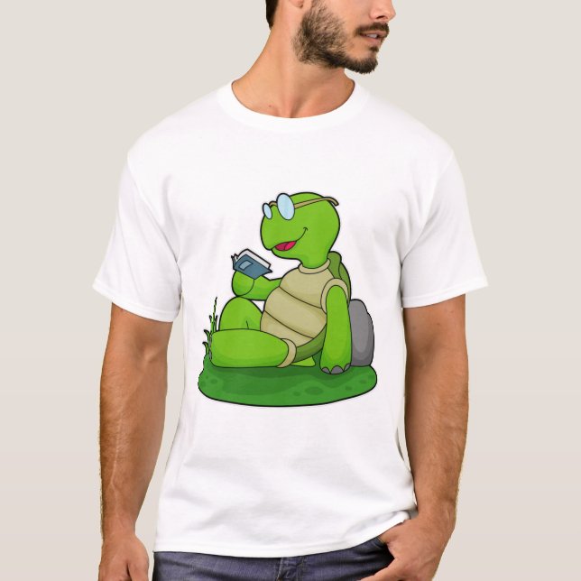 Turtle Reading Book T-Shirt (Vorderseite)