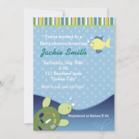 Turtle Reef Fish under Sea Baby Shower Einladung