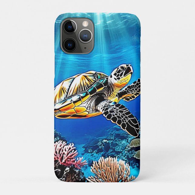Turtle Reef Glow Design Case-Mate iPhone Hülle (Rückseite)