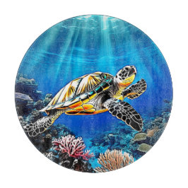 Turtle Reef Glow Design Schneidebrett